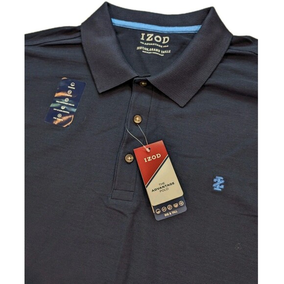 NEW Izod The Advantage Polo Shirt Men's 3XBT Big & Tall Size Navy Blue NWT - Picture 1 of 10